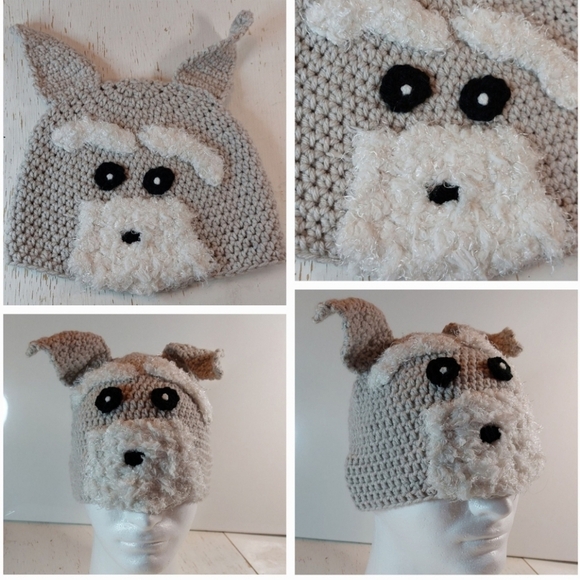 Dog Adult Handmade Beanie Crochet Stocking Hat Animal Winter Warm Cozy - Picture 1 of 6